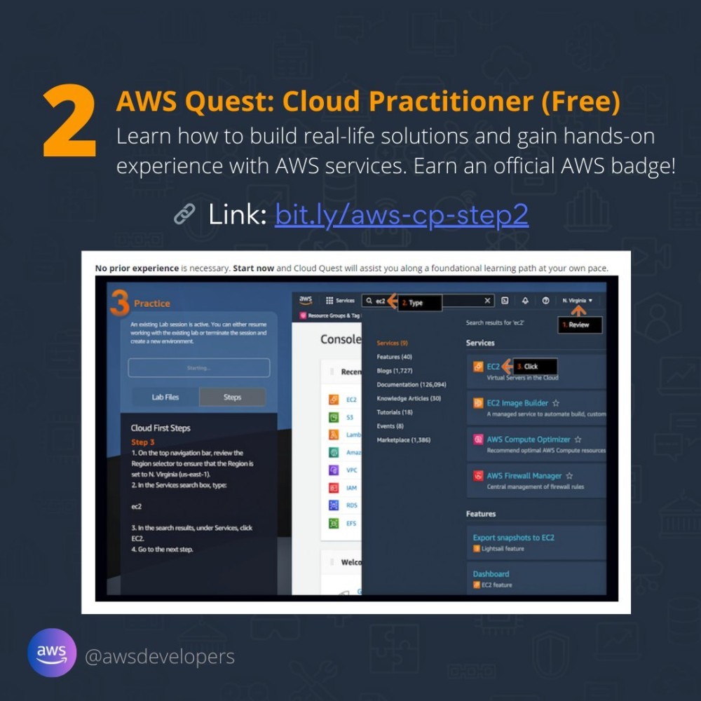 Gain Practical Experience with "AWS Cloud Quest" (Free badge)